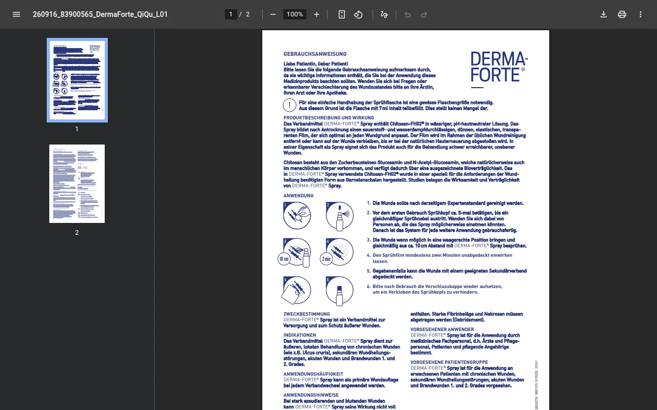 Screenshot of derma-forte.de