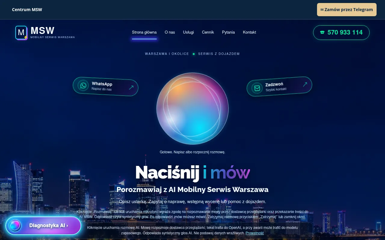 Screenshot of mobilny-serwis-warszawa.pl