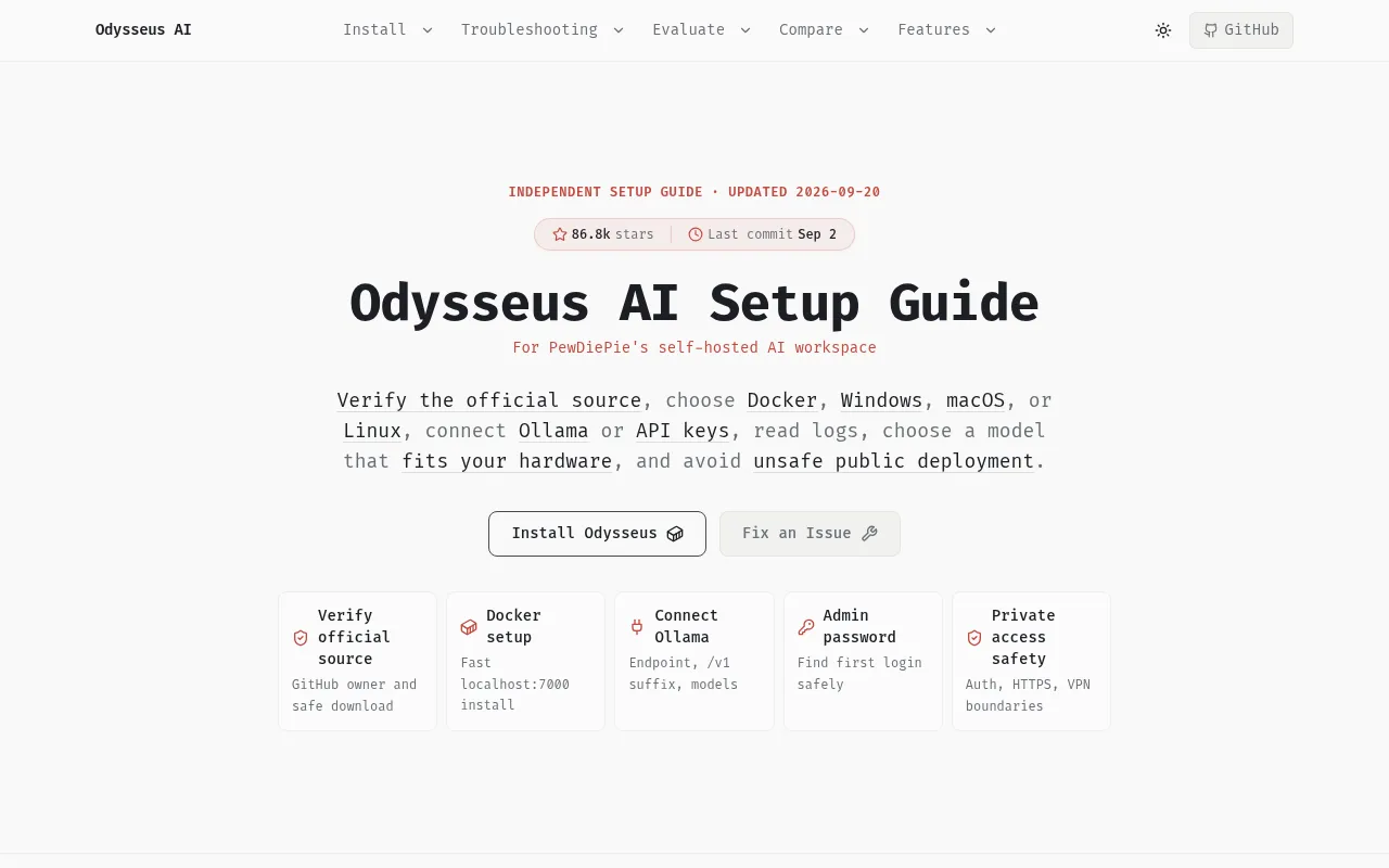 Screenshot of odysseusai.dev