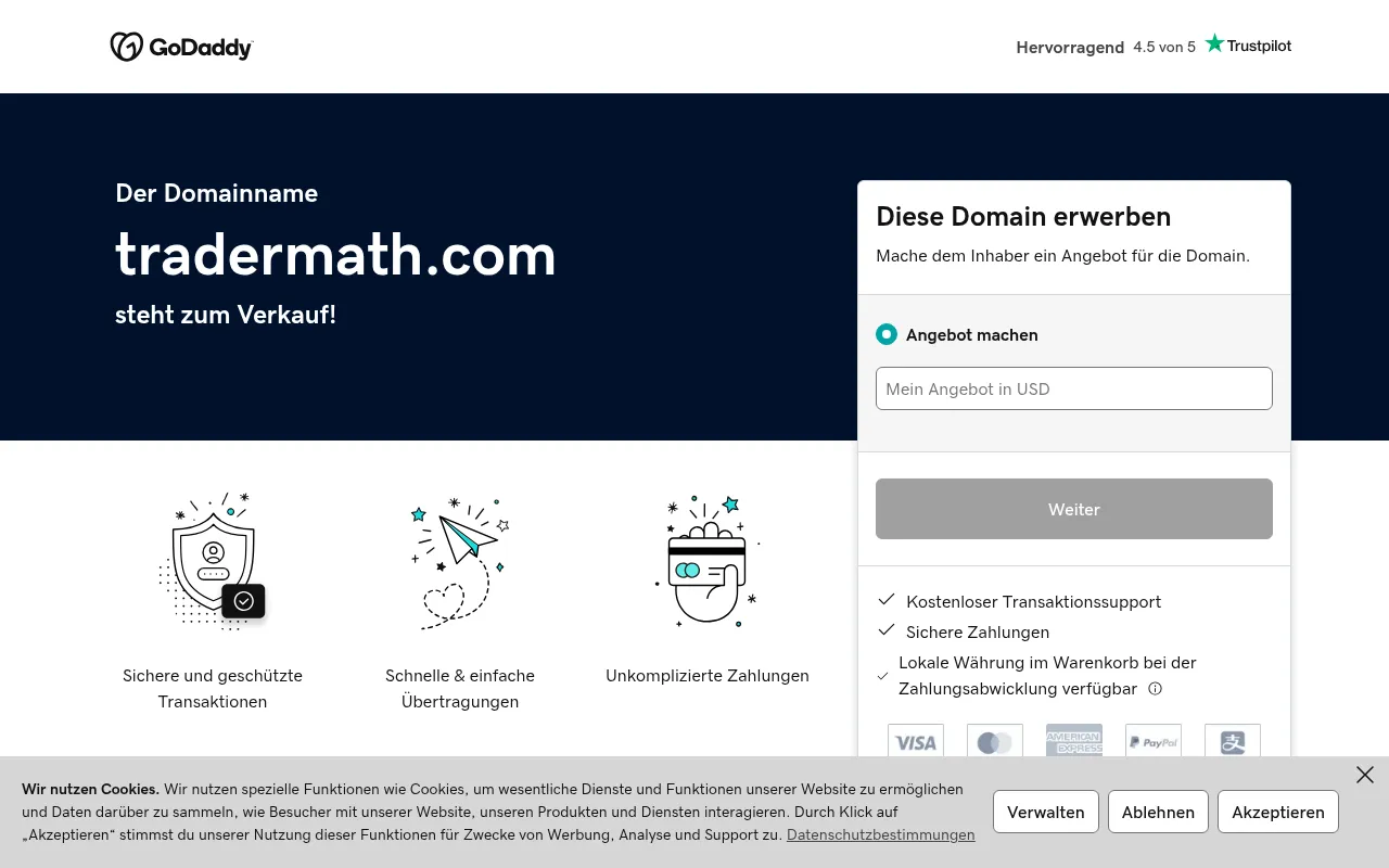 Screenshot of tradermath.com