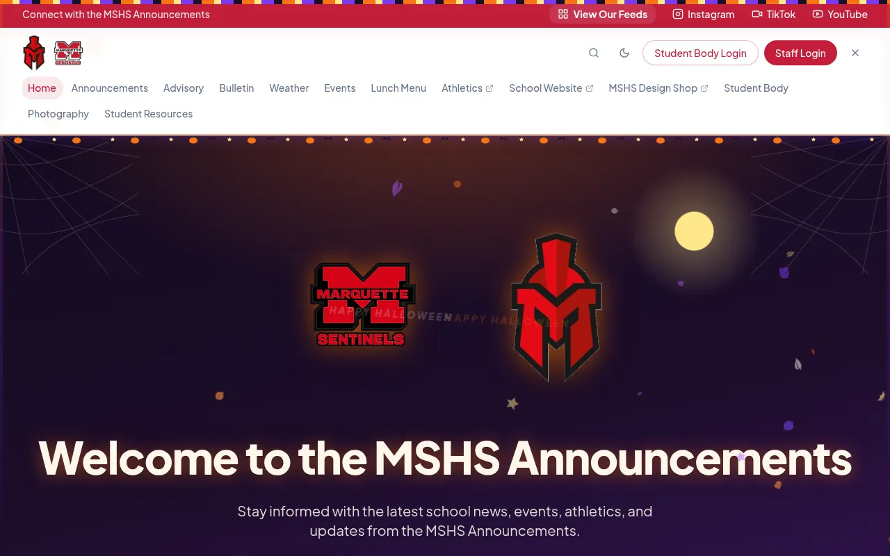 Screenshot of connectmshs.com