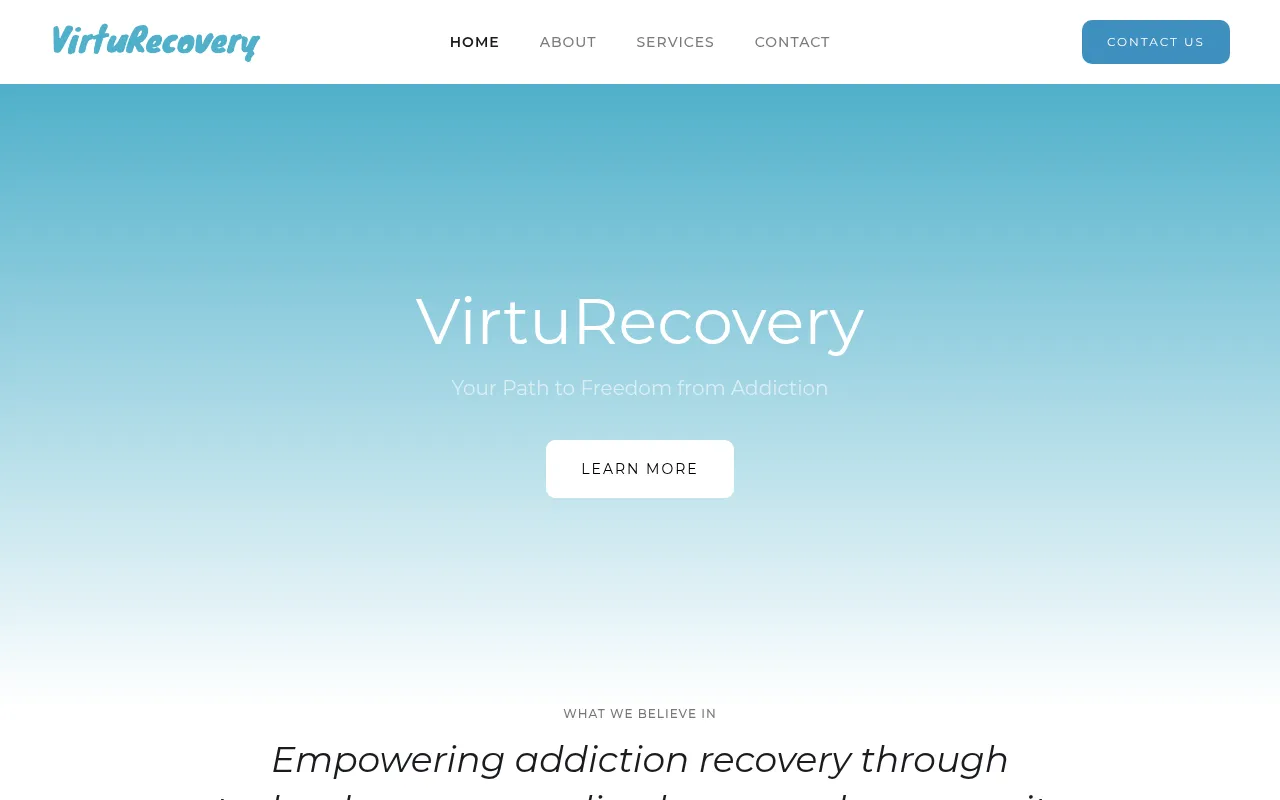 Screenshot of virturecovery.com