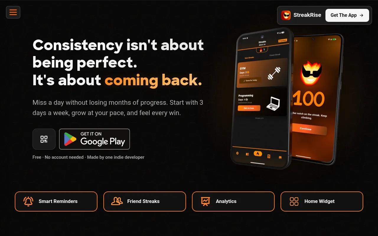 Screenshot of streakrise.com