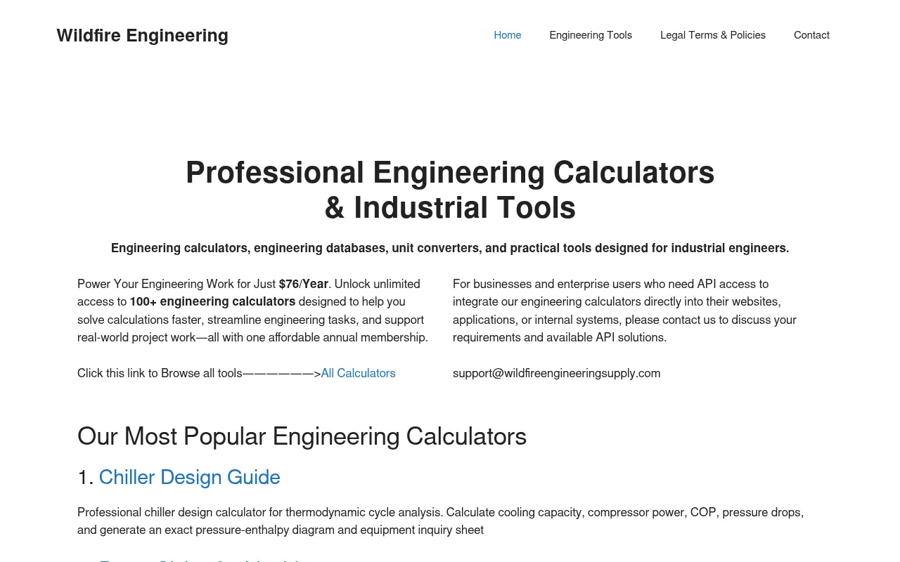 Screenshot of wildfireengineeringsupply.com