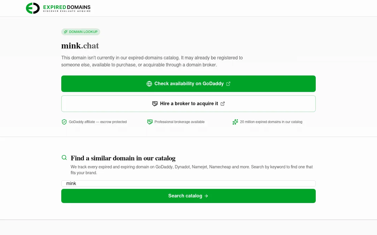 Screenshot of expireddomains.com