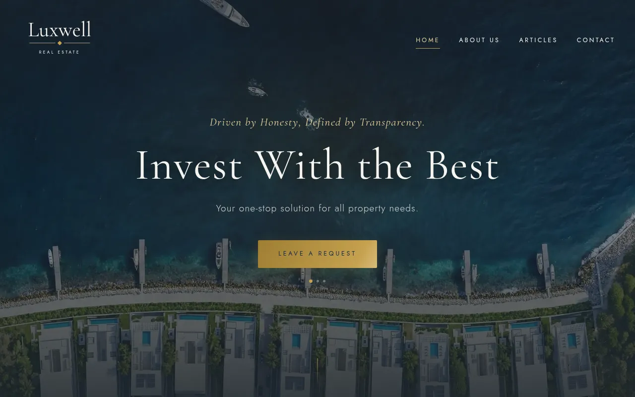 Screenshot of luxwellrealestate.com