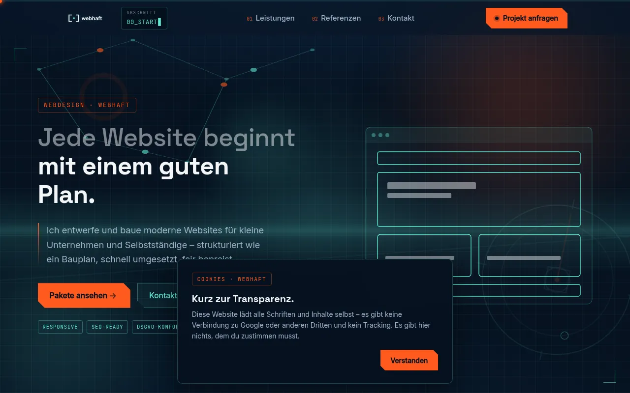 Screenshot of webhaft.de