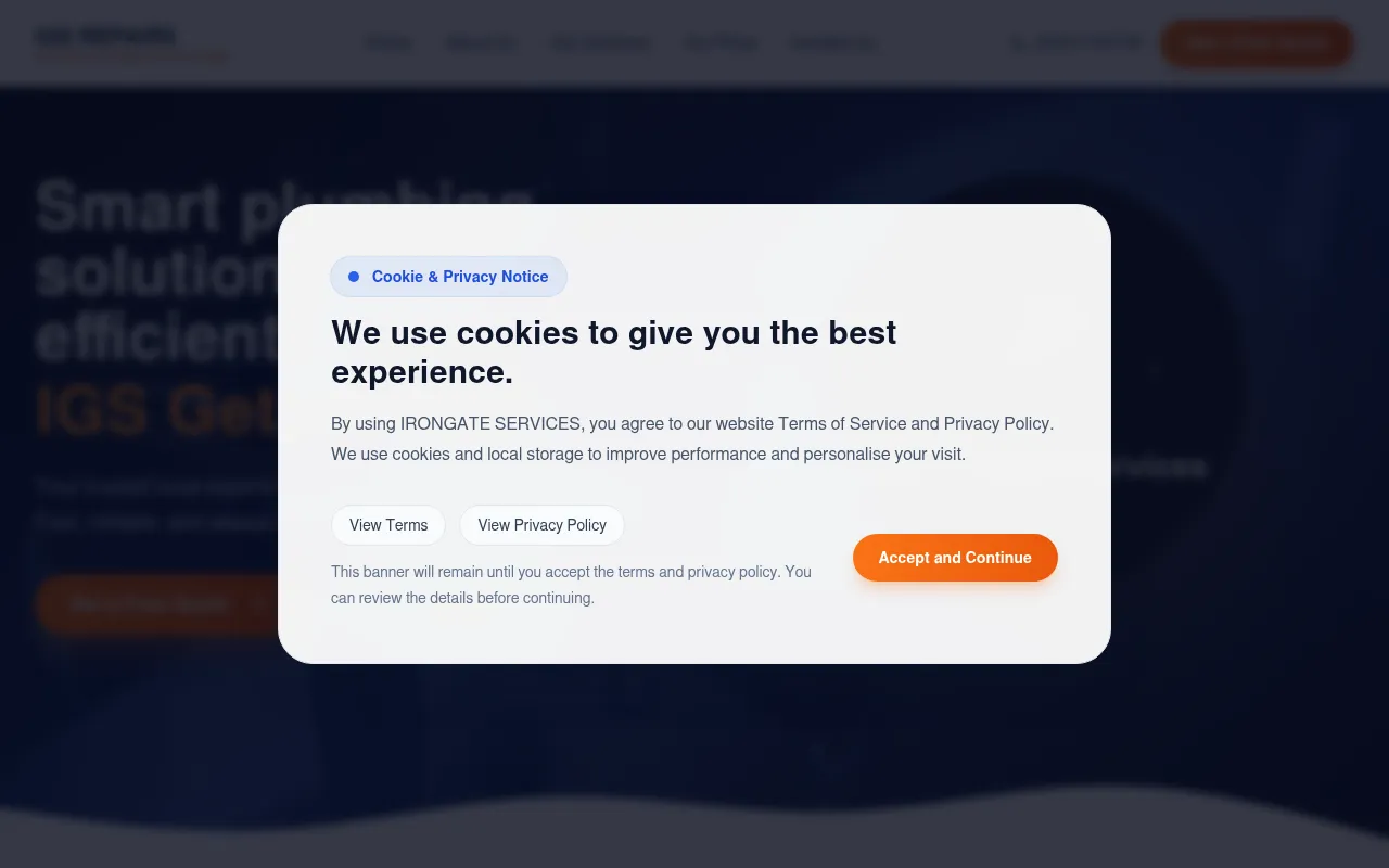 Screenshot of irongate-services.com
