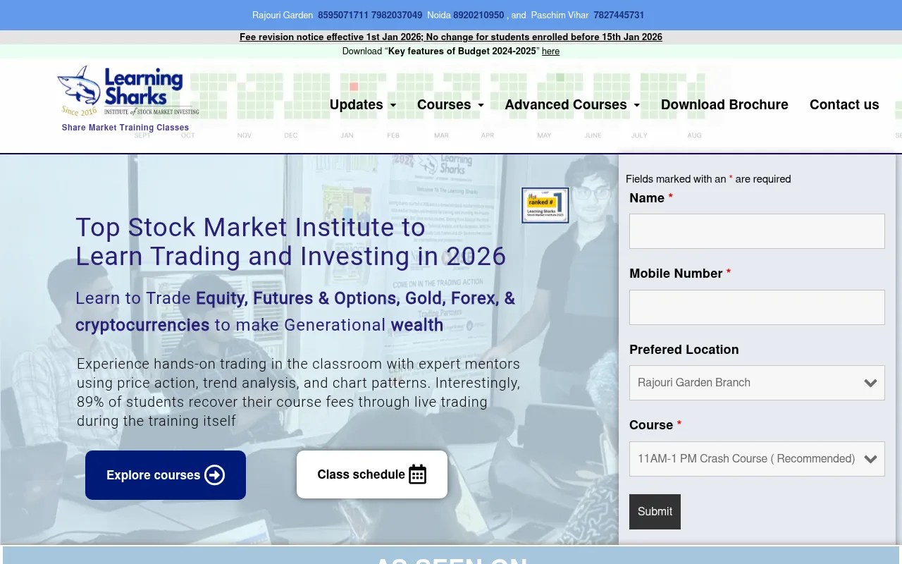 Screenshot of learningsharks.in