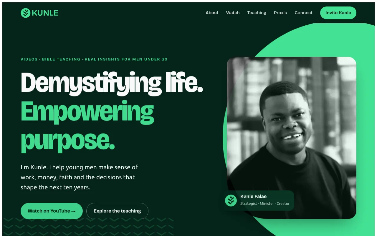 Screenshot of kunle.org