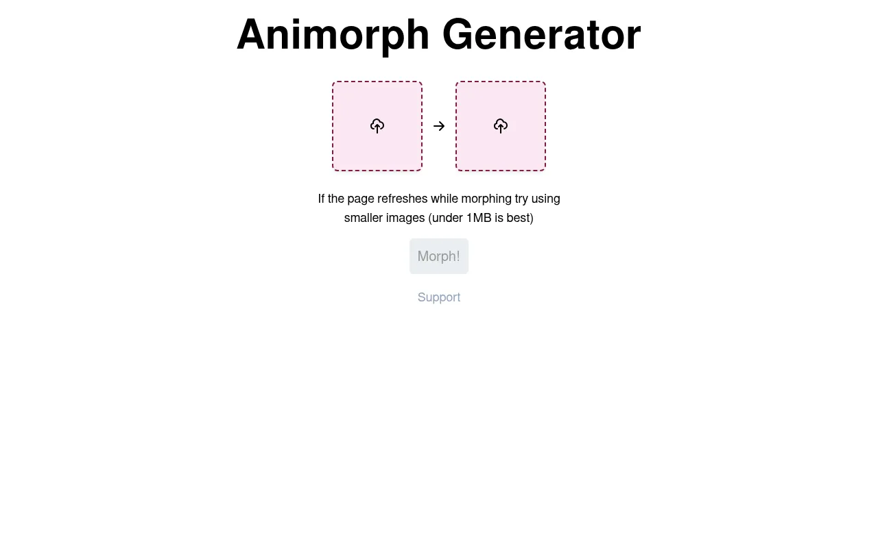 Screenshot of animorphgenerator.com