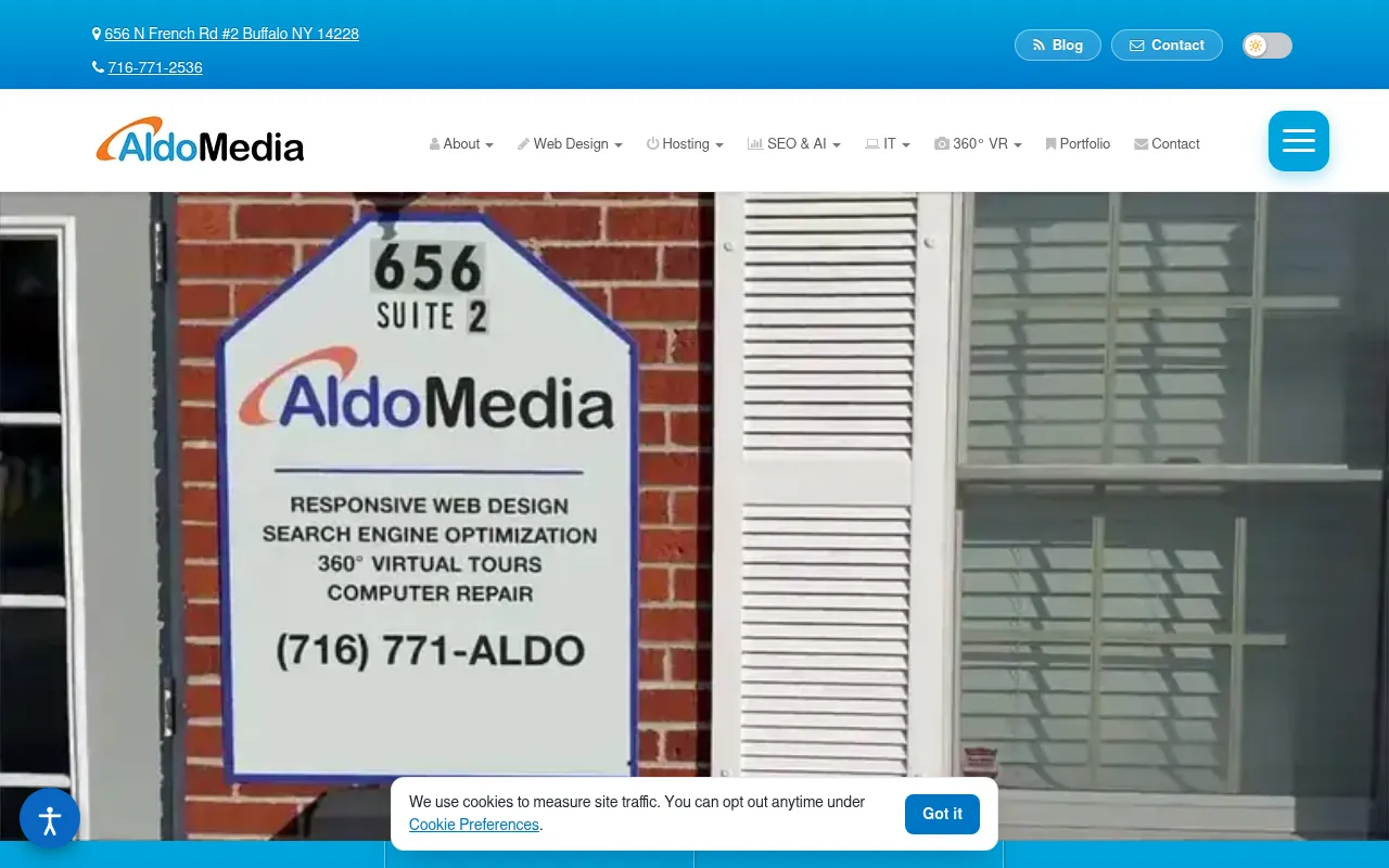 Screenshot of aldomedia.com