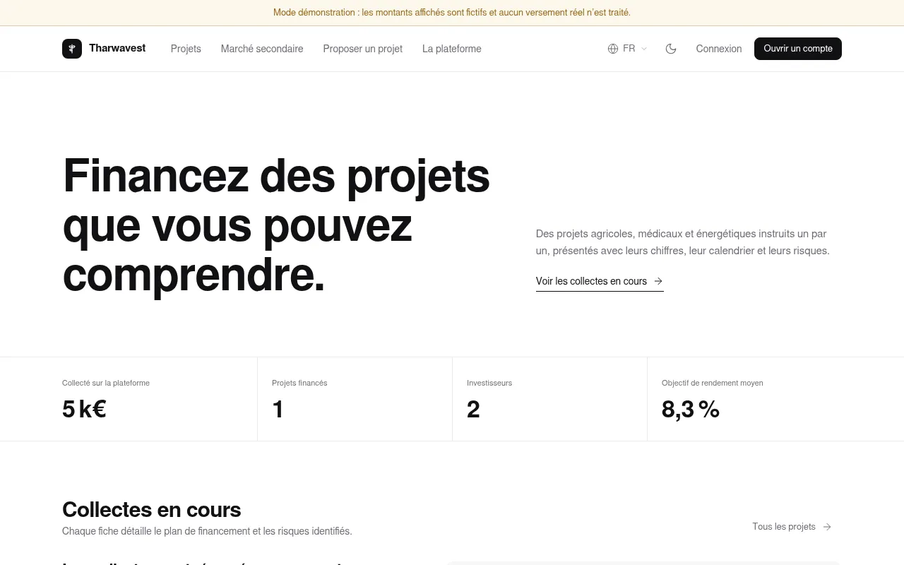 Screenshot of tharwavest.com