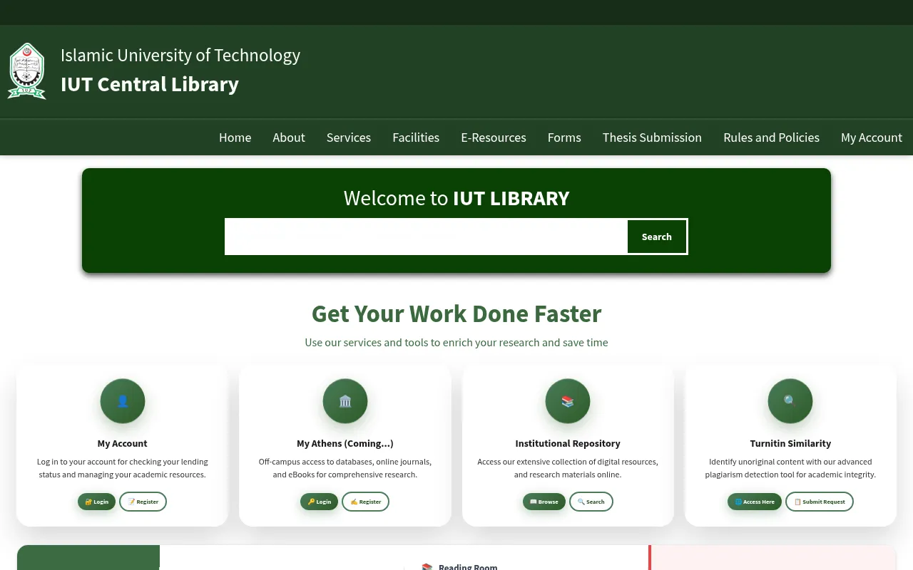 Screenshot of library.iutoic-dhaka.edu
