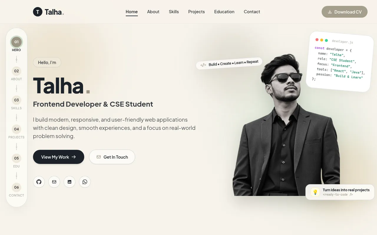 Screenshot of talhadev.cyou