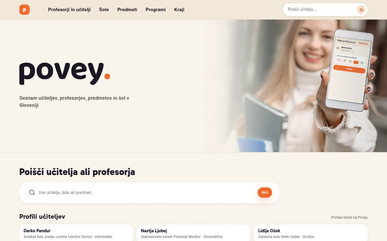 Screenshot of povey.si