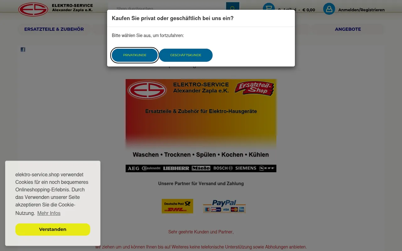 Screenshot of elektro-service.shop