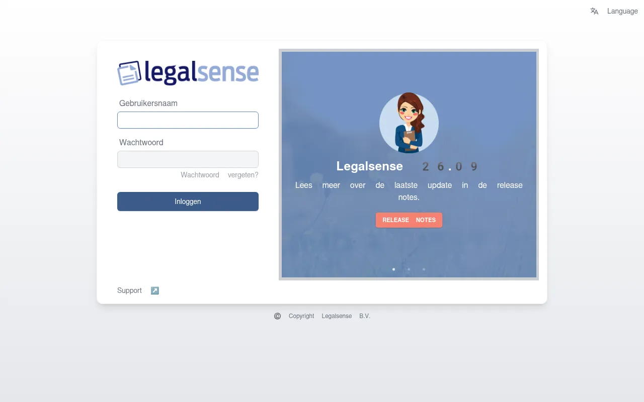 Screenshot of wieringa.legalsense.nl