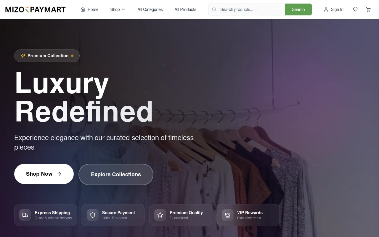 Screenshot of mizorpaymart.com