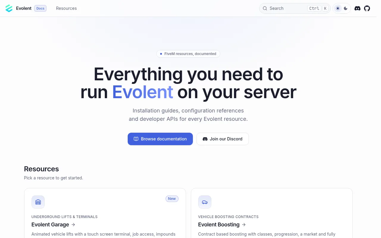 Screenshot of docs.evolent.dev