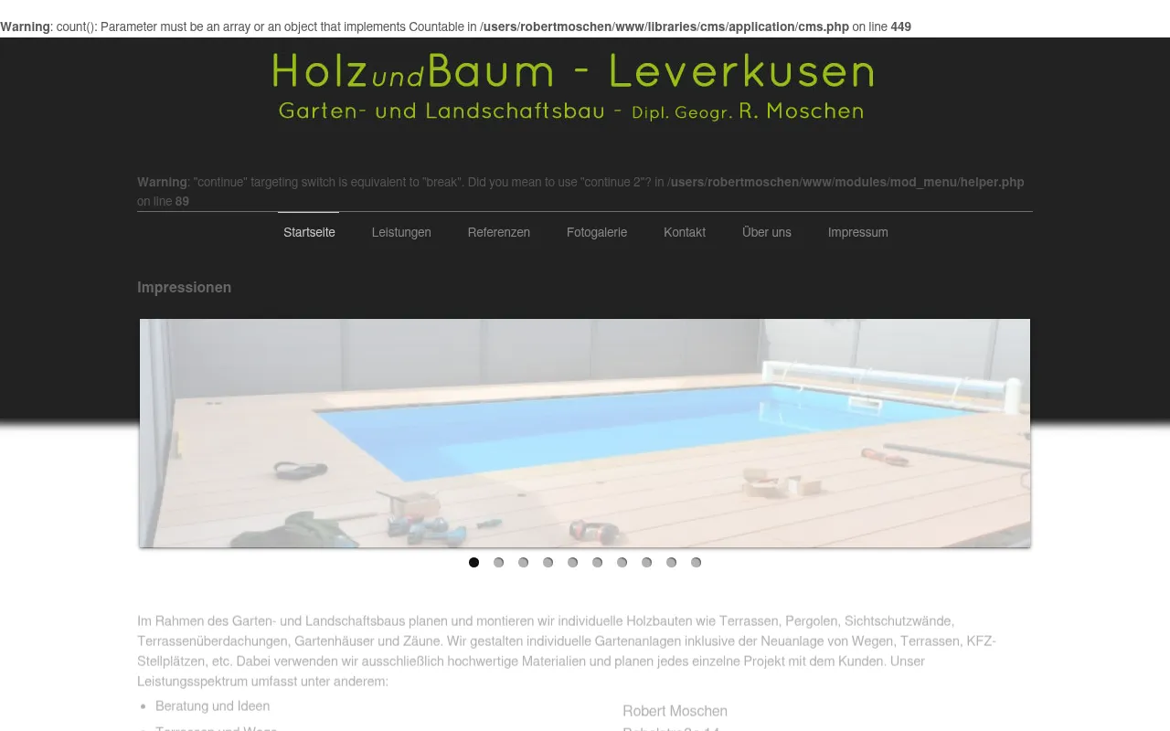 Screenshot of holzundbaum.de