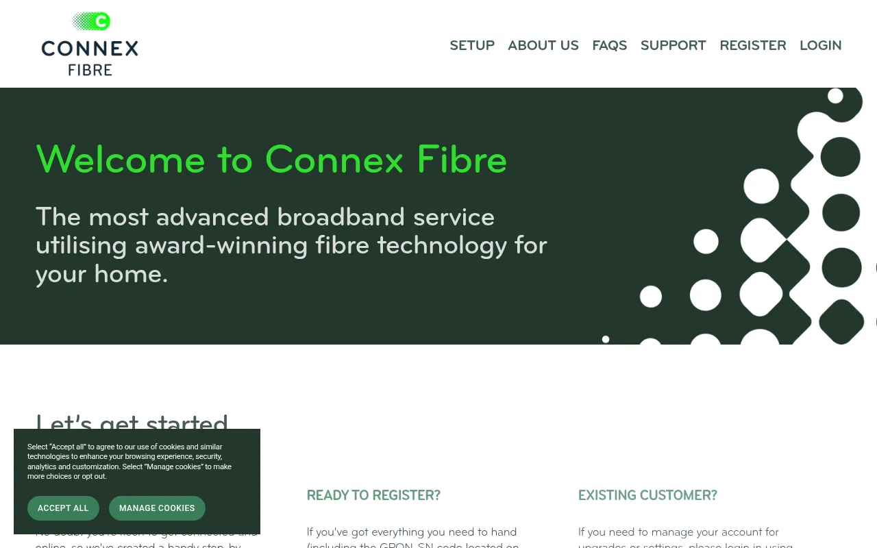 Screenshot of connexfibre.co.uk