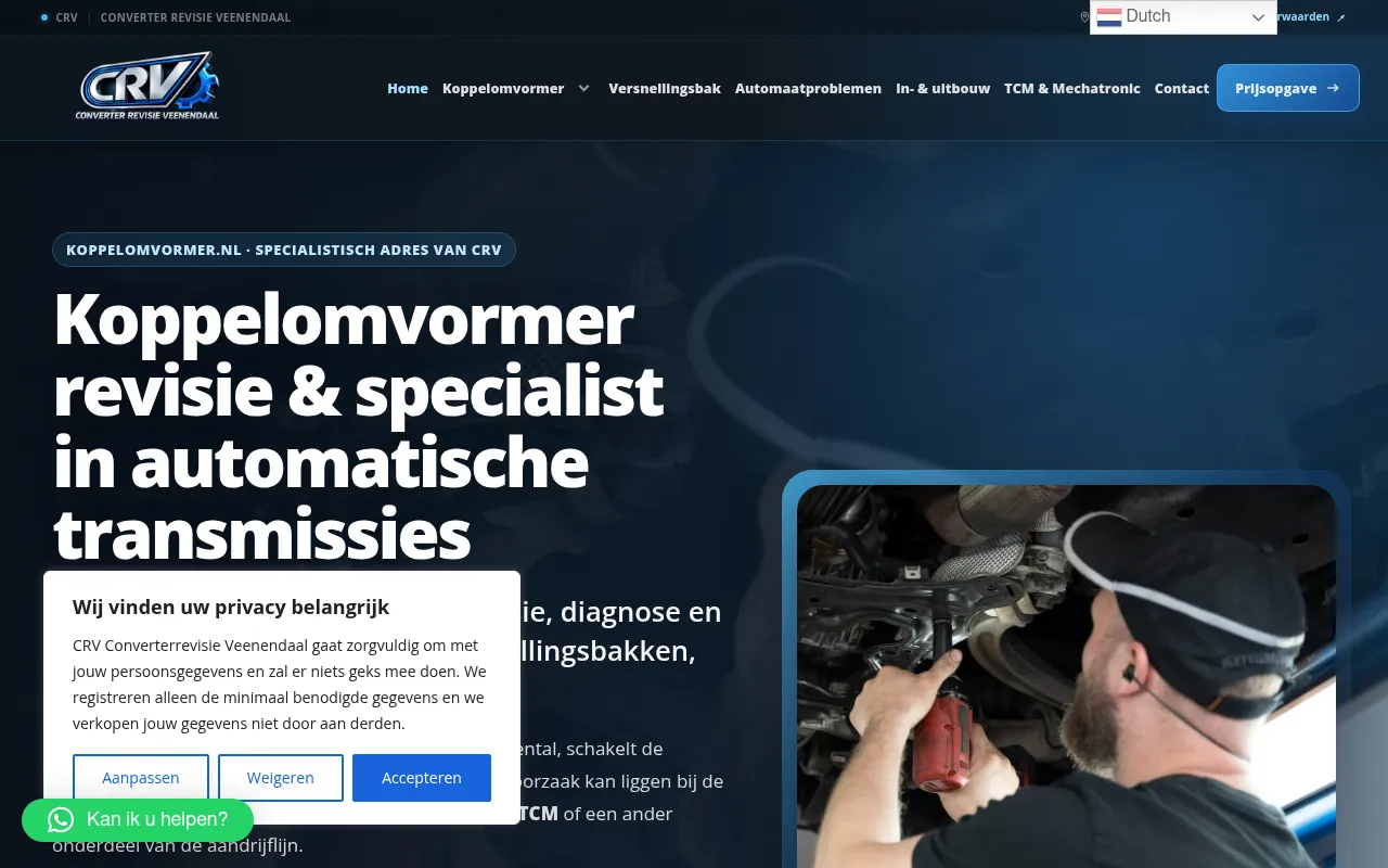 Screenshot of koppelomvormer.nl