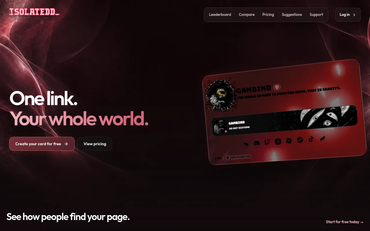 Screenshot of isolatedd.xyz