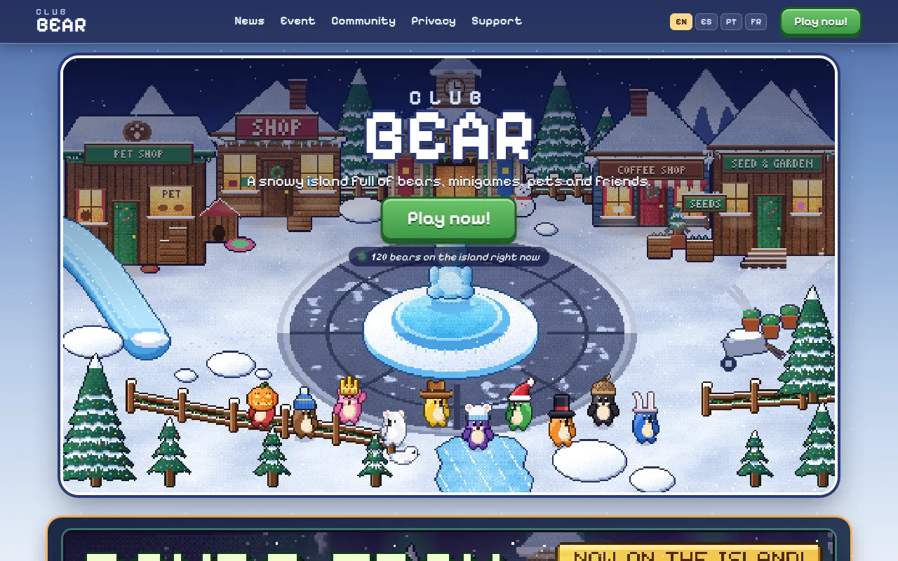 Screenshot of clubbear.net