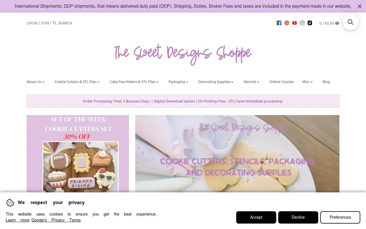 Screenshot of thesweetdesignsshoppe.com