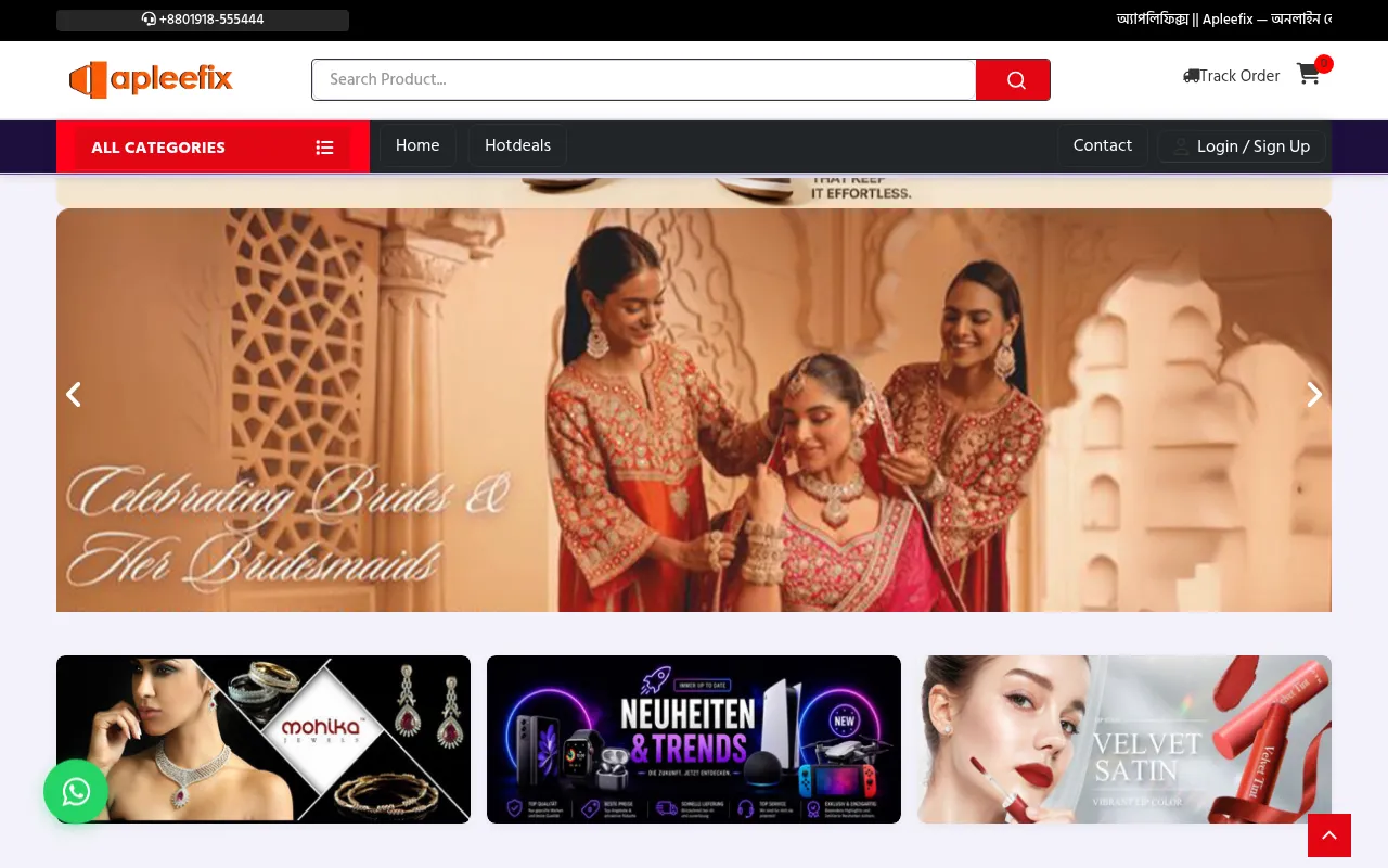 Screenshot of demo.ecommerce1.apleefix.com