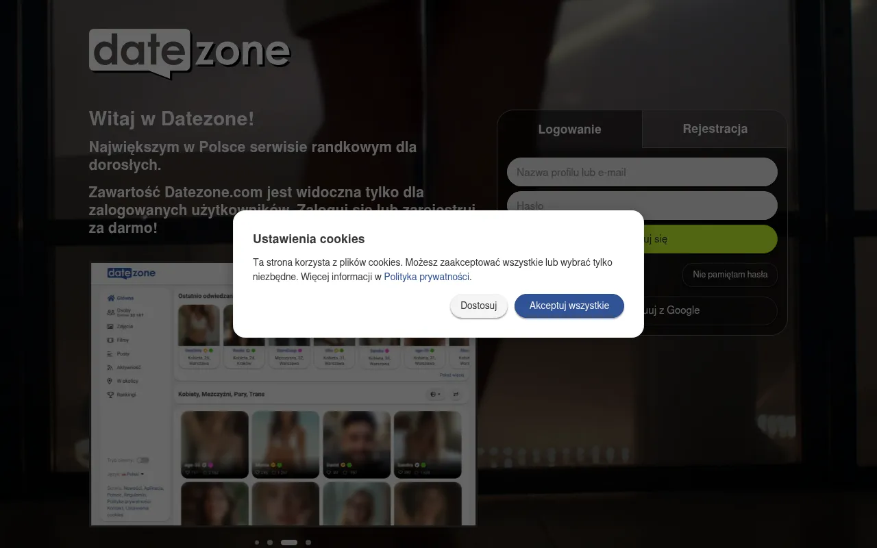 Screenshot of pl.datezone.com